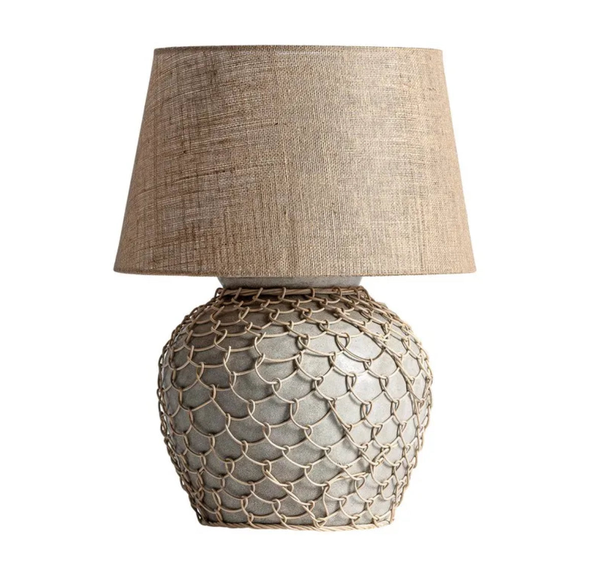 Table Lamp – Cement | Jute | Rattan